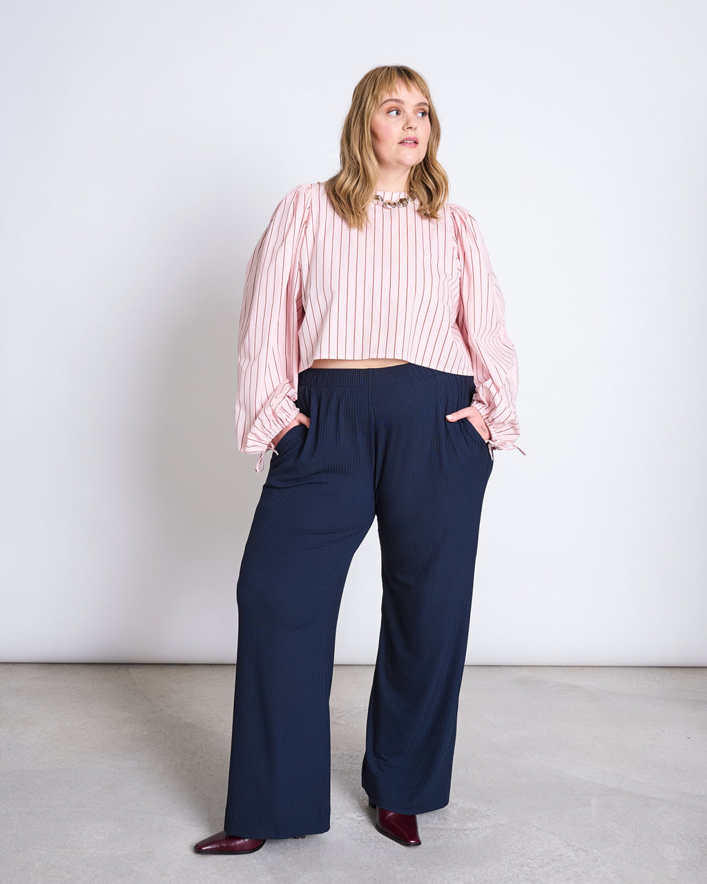 TENCEL™ LYOCELL RIB PANTS SMILLA NIGHTFALL Pants jan-n-june 11