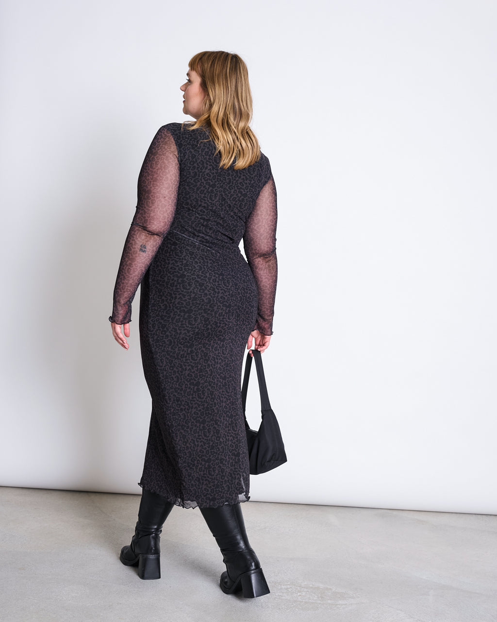 MESH LONGSLEEVE DRESS ZALDI DARK LEO PRINT Dress jan-n-june 3