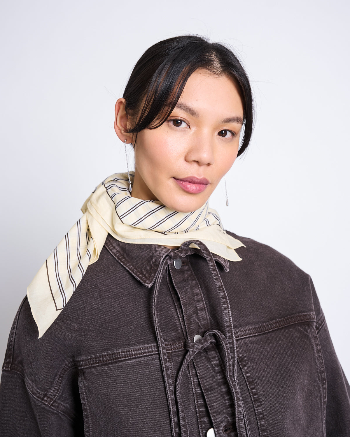 PRINTED COTTON SCARF VAD BUTTERMILK STRIPED Accessories jan-n-june 2