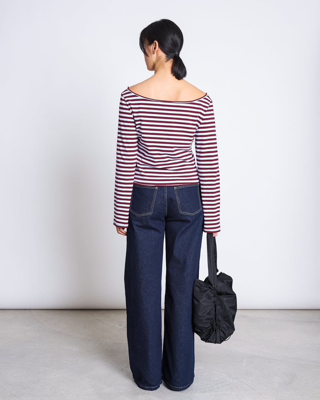 OFFSHOULDER LONGSLEEVE ARBA RED BLUE STRIPED