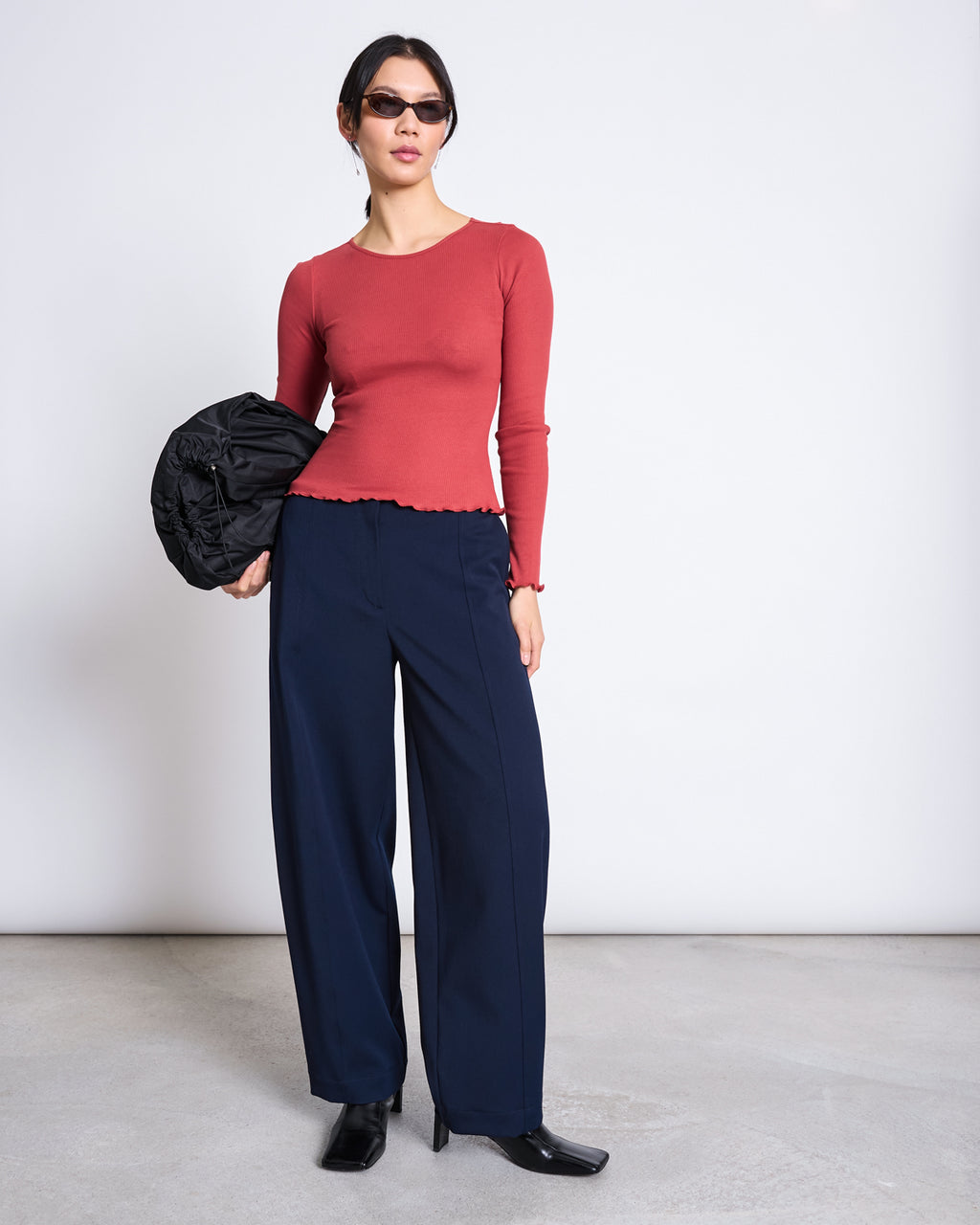 MINIRIB LONGSLEEVE AVERSA MID RED GOTS Longsleeve jan-n-june 2