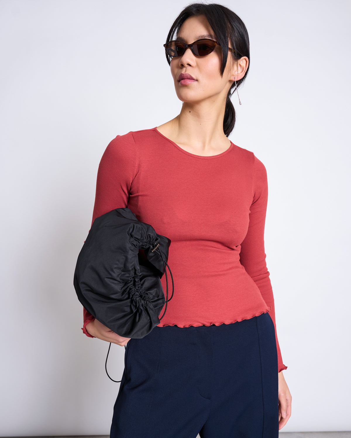 MINIRIB LONGSLEEVE AVERSA MID RED GOTS Longsleeve jan-n-june 1