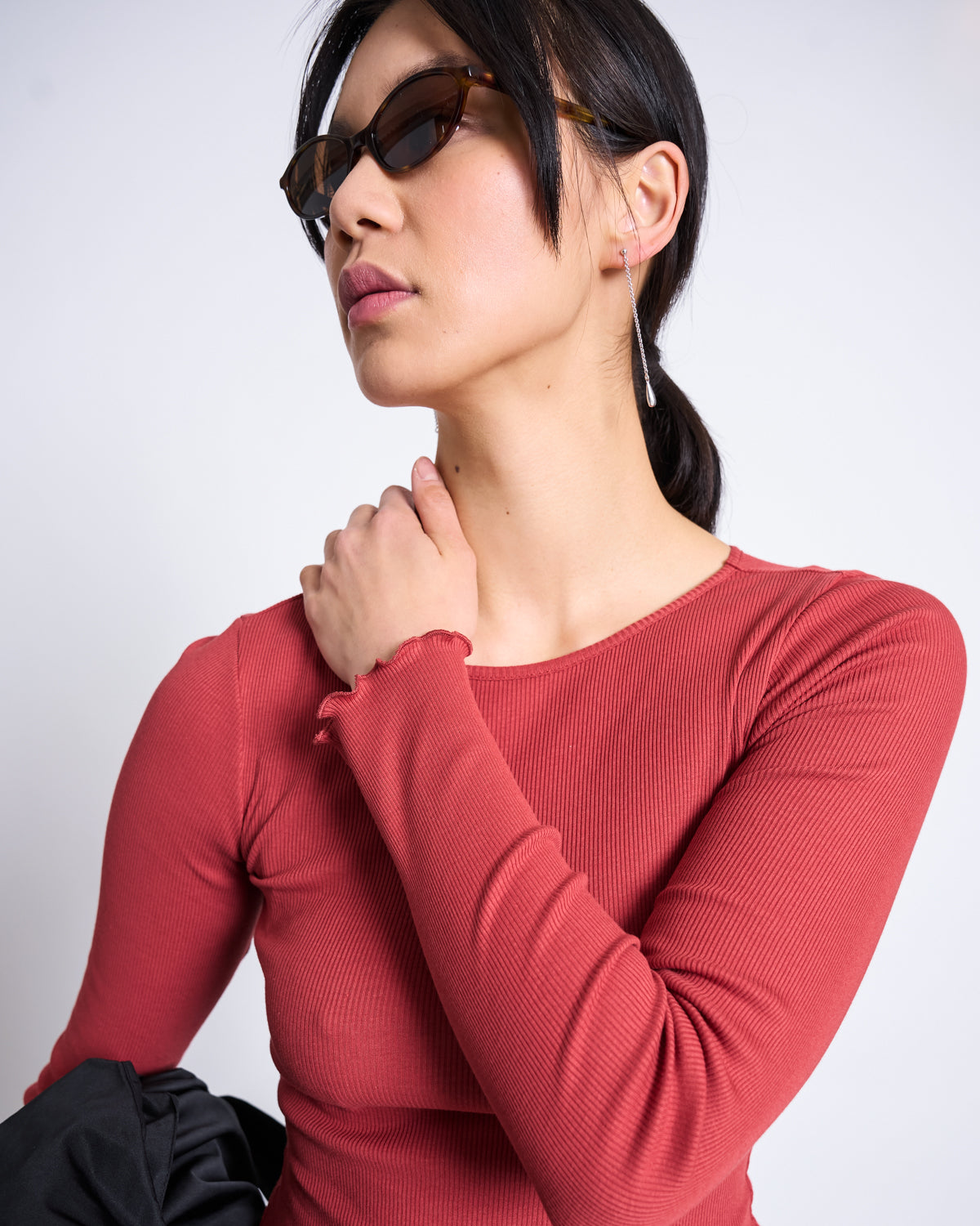 MINIRIB LONGSLEEVE AVERSA MID RED GOTS Longsleeve jan-n-june 3