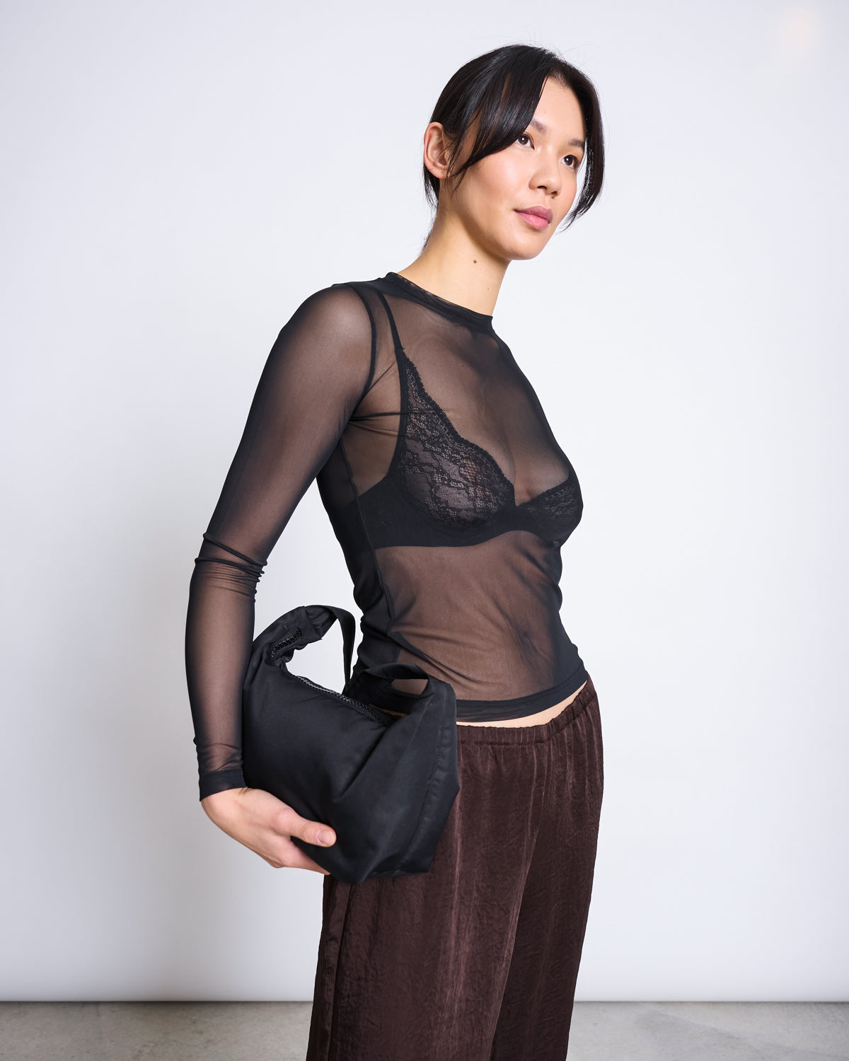 MESH LONGSLEEVE DORA BLACK