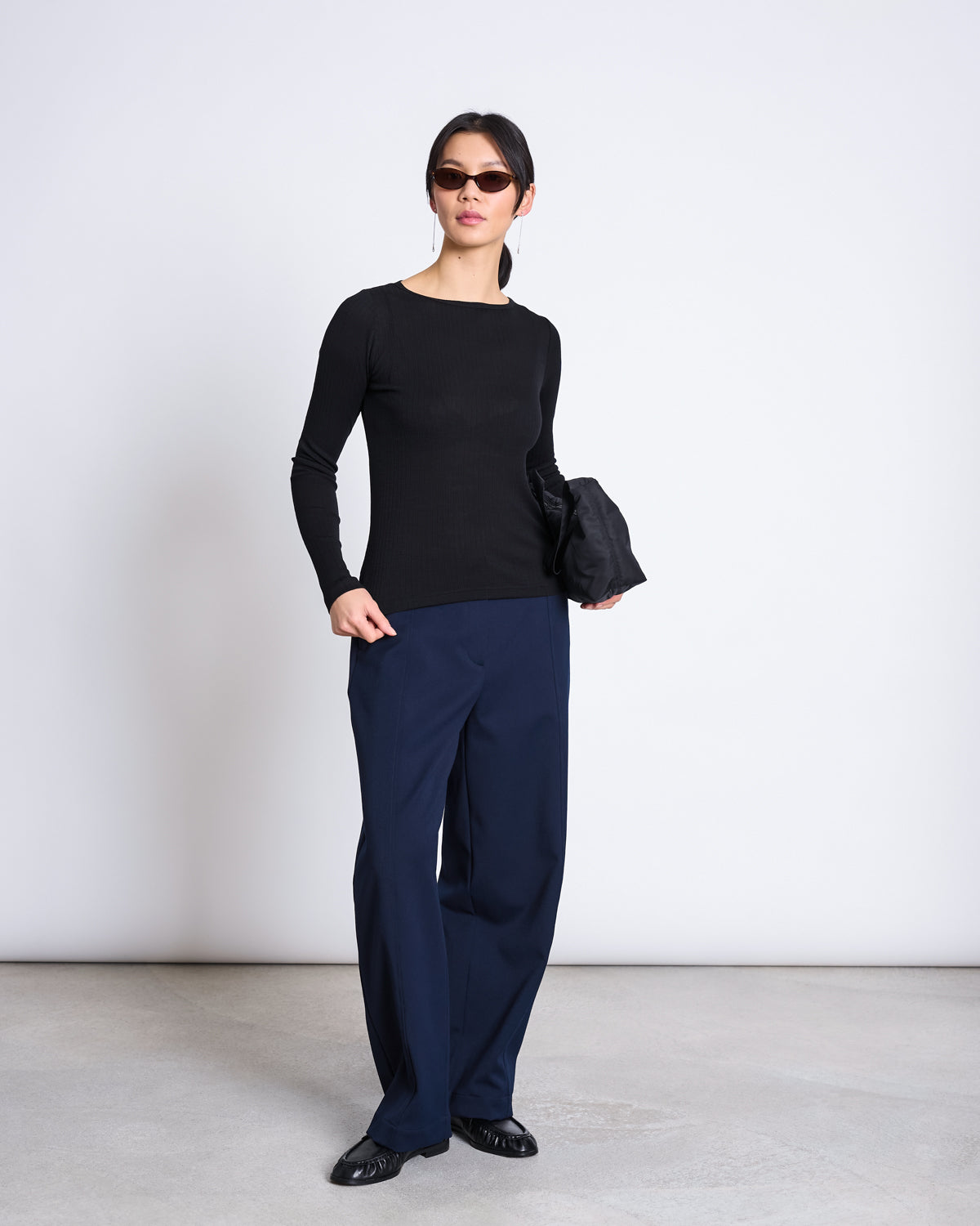 MERINOWOOL RIB LONGSLEEVE TILLA BLACK Longsleeve jan-n-june 1