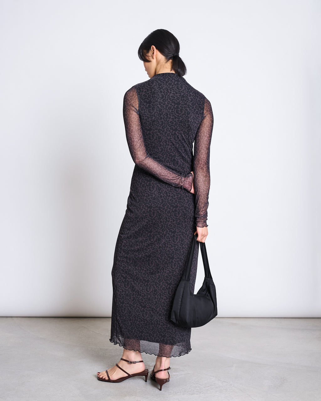 MESH LONGSLEEVE DRESS ZALDI DARK LEO PRINT Dress jan-n-june 6
