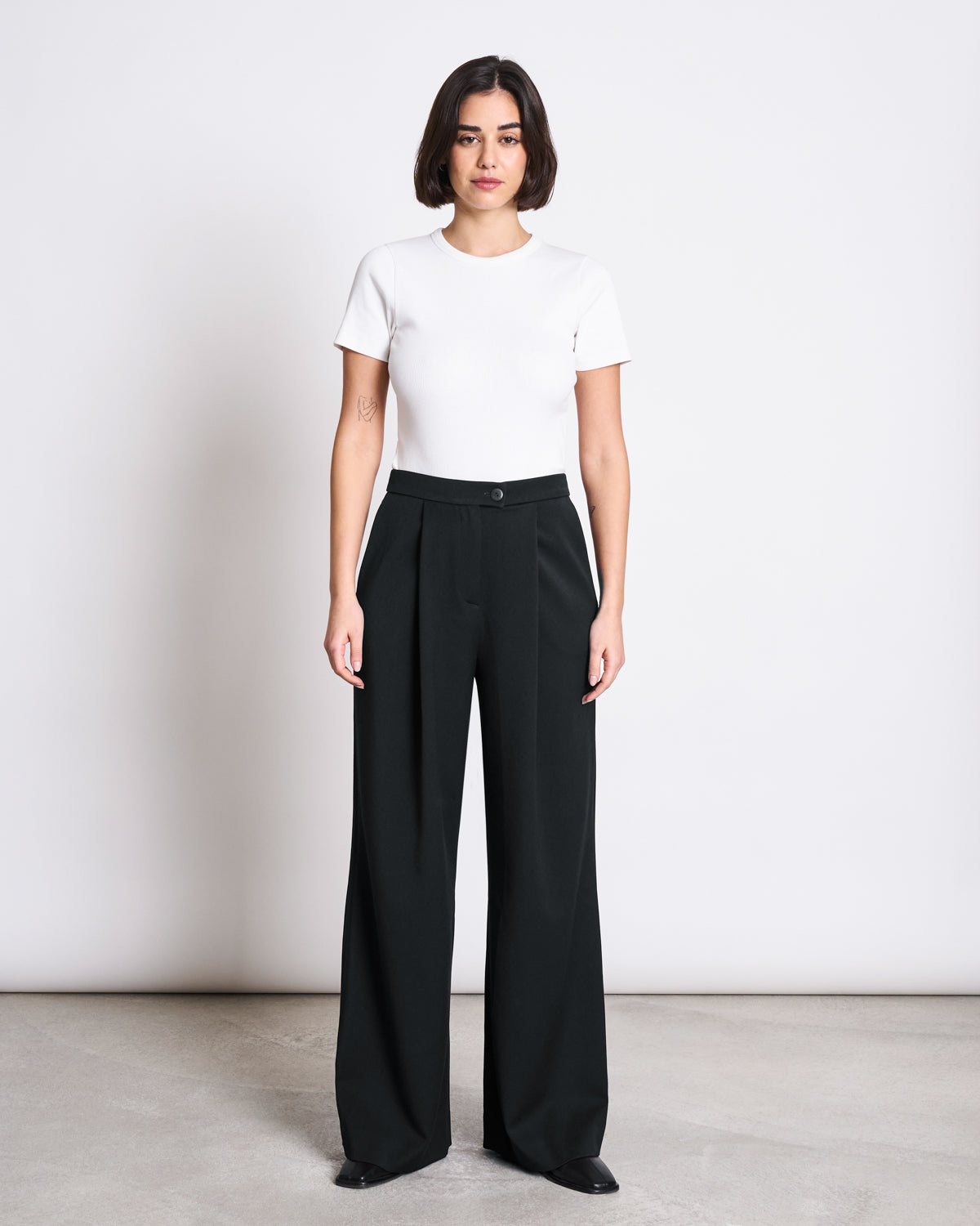 WIDE PANTS GIZA BLACK