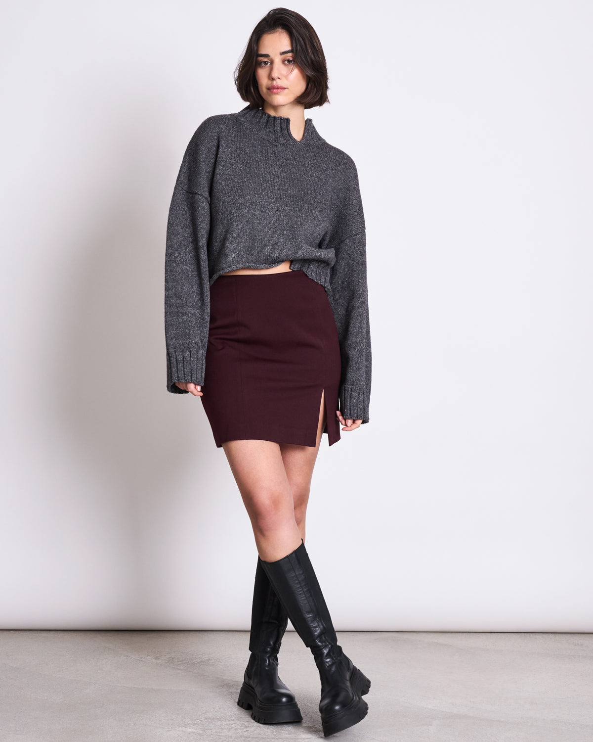 ASYMMETRIC JUMPER SAMEA DARK GREY GOTS