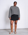 BOXY LONGSLEEVE ANKIRA B/W STRIPED
