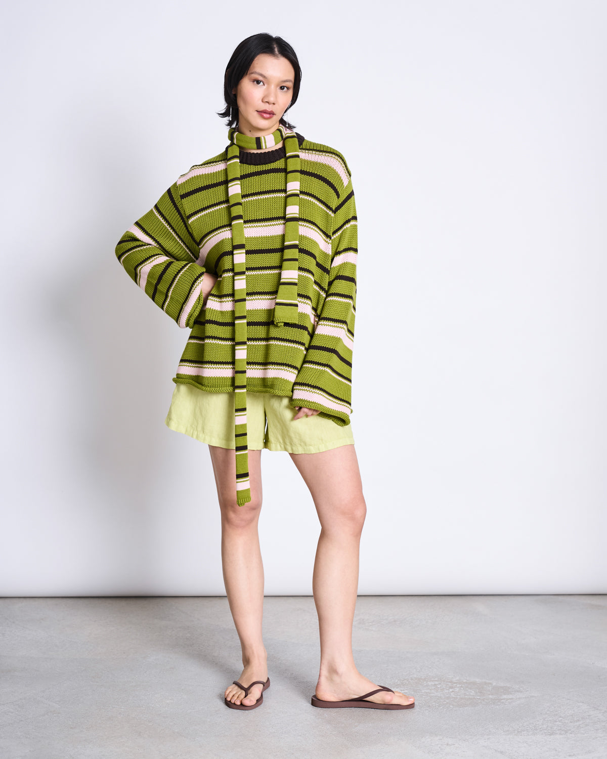 JUMPER SONA SPINACH STRIPED GOTS Sweater jan-n-june 1