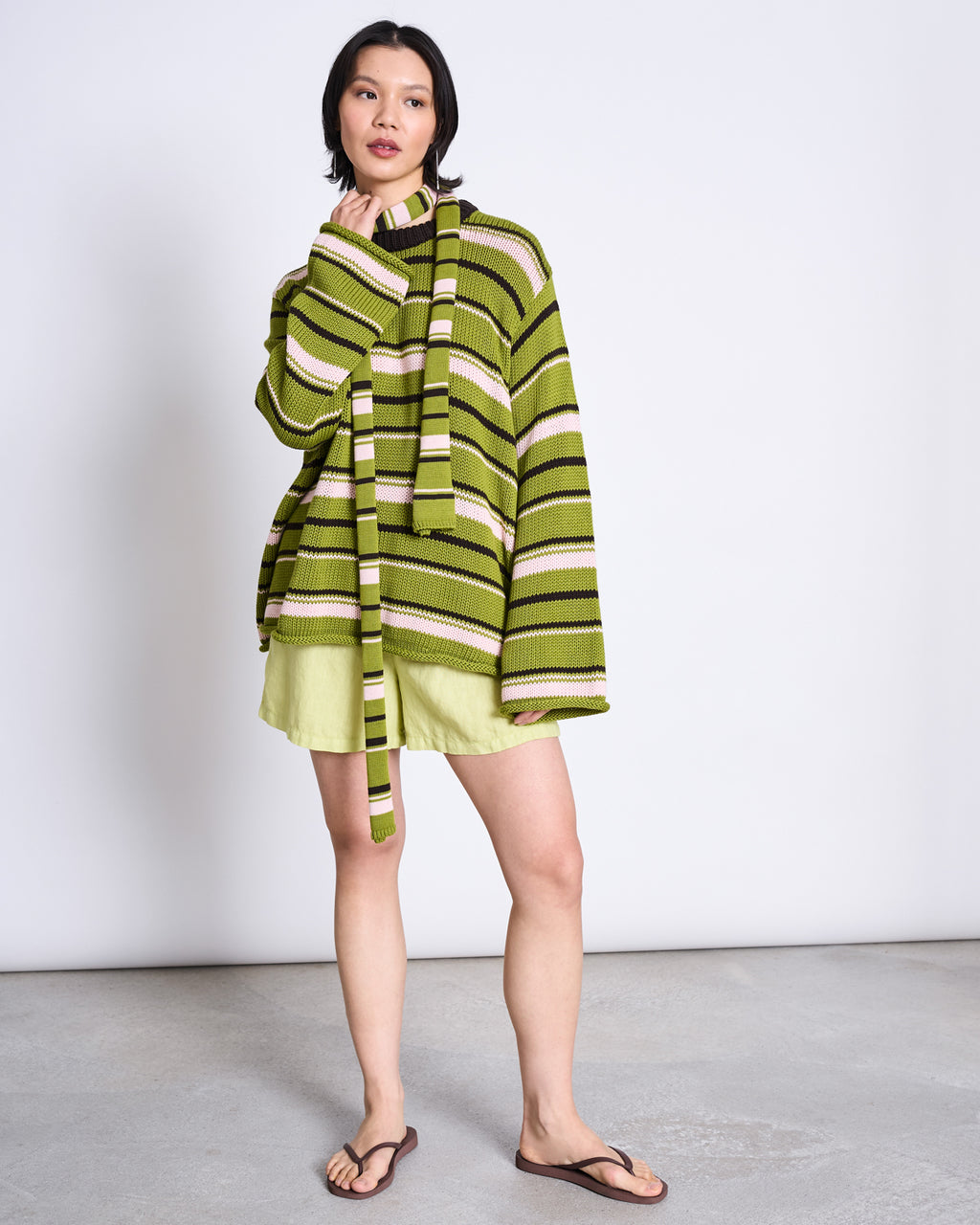 JUMPER SONA SPINACH STRIPED GOTS Sweater jan-n-june 6