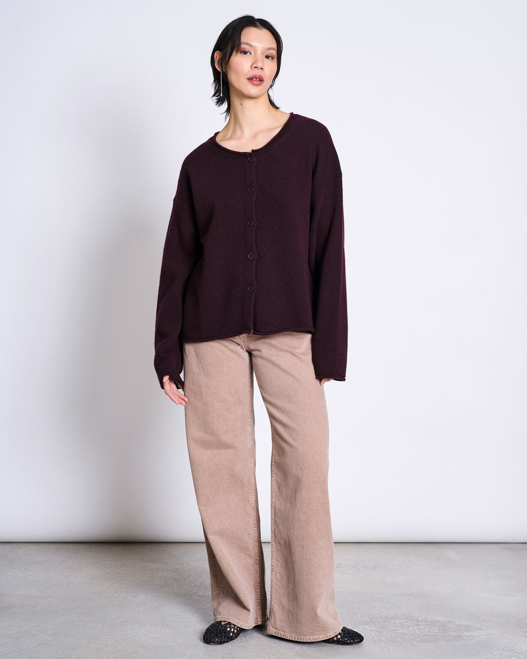 OVERSIZED WOOL CARDIGAN TINCO CHERRY LACQUER GOTS Cardigan jan-n-june 2