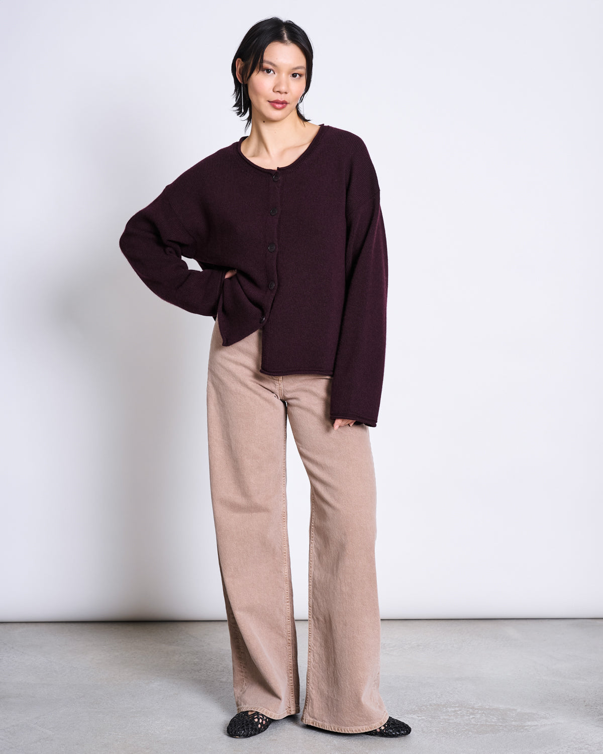 OVERSIZED WOOL CARDIGAN TINCO CHERRY LACQUER GOTS Cardigan jan-n-june 1