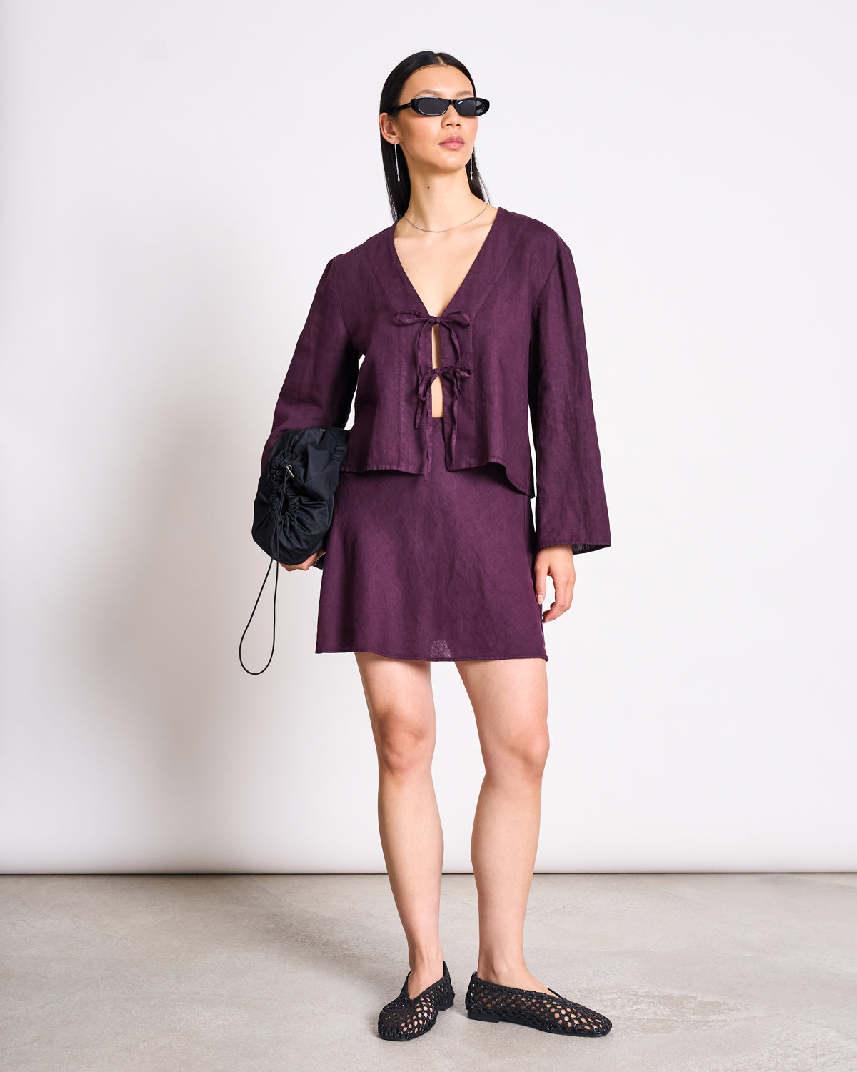 LINEN MINI SKIRT CERCIS CHERRY LACQUER Skirt jan-n-june 1