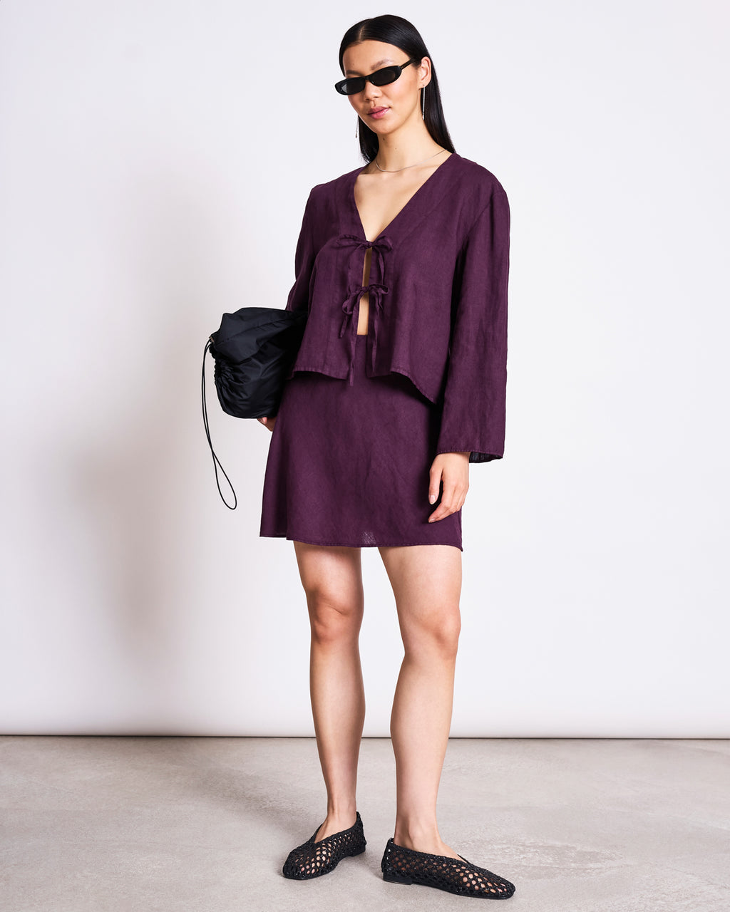 LINEN MINI SKIRT CERCIS CHERRY LACQUER Skirt jan-n-june 2