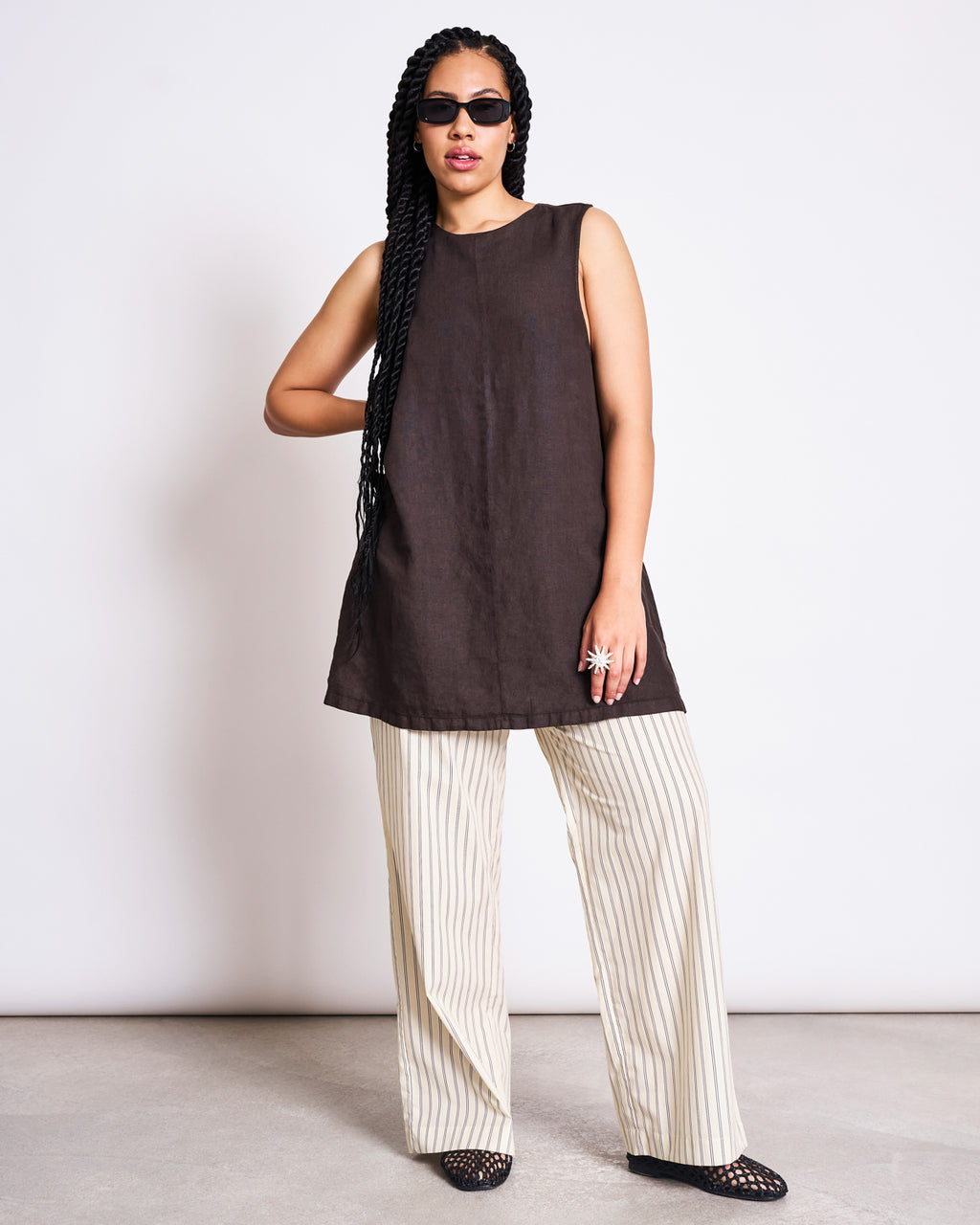 LINEN MINI DRESS SALVIA MUD Dress jan-n-june 5