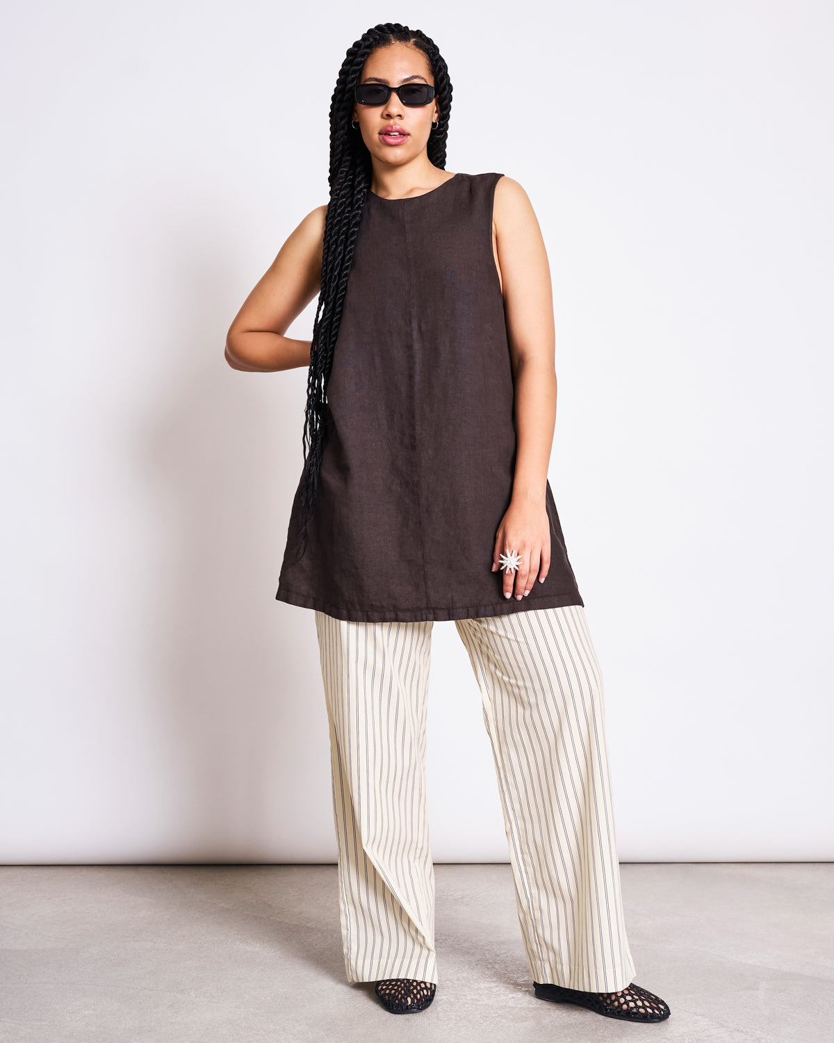 LINEN MINI DRESS SALVIA MUD Dress jan-n-june 5