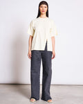 SLITTED T-SHIRT NADIL BUTTERMILK