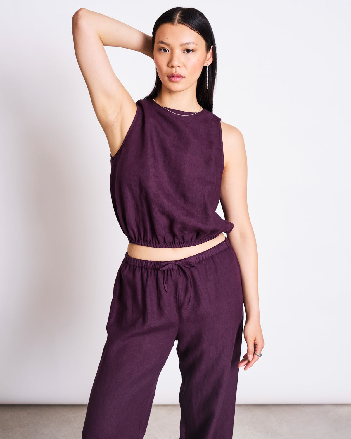 LINEN DRAWSTRING PANTS SJOV CHERRY LACQUER Pants jan-n-june 3