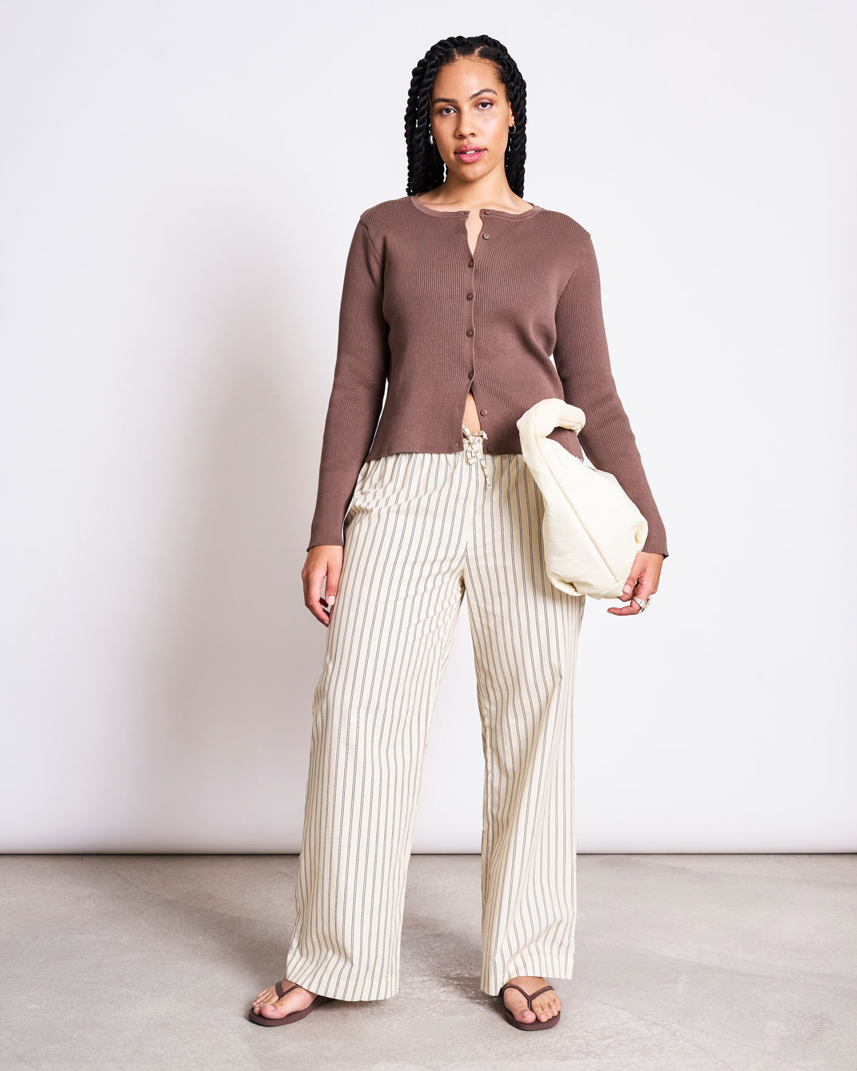 CREWNECK CARDIGAN GLIMT CLAY GOTS Cardigan jan-n-june 1