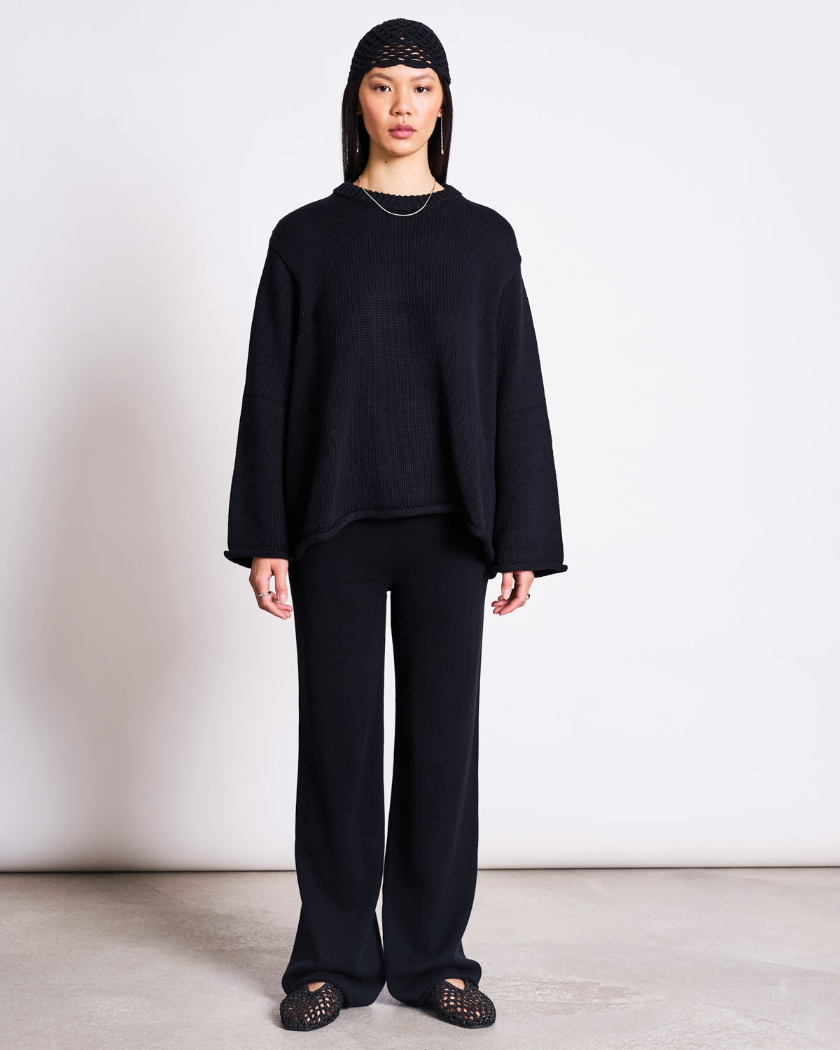 KNIT PANTS ANA BLACK GOTS – JAN 'N JUNE