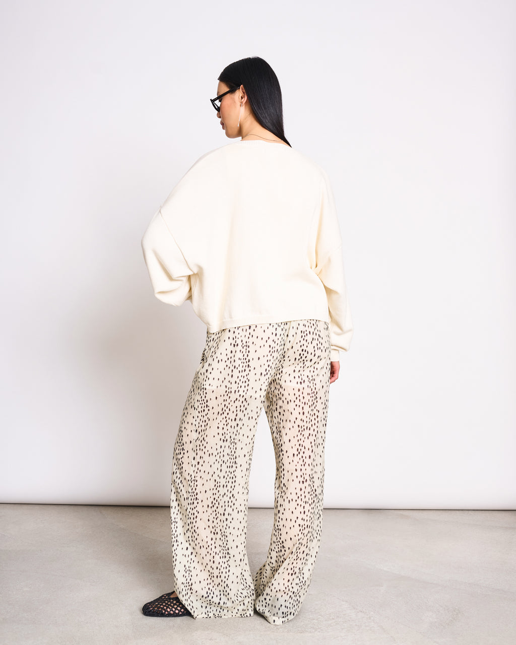 LOOSE TIE CARDIGAN ZEA OFFWHITE GOTS