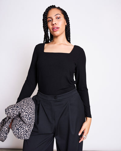 WIDE PANTS GIZA BLACK