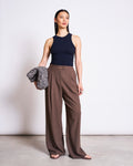 PLEATED WIDE PANTS NIVA CLAY