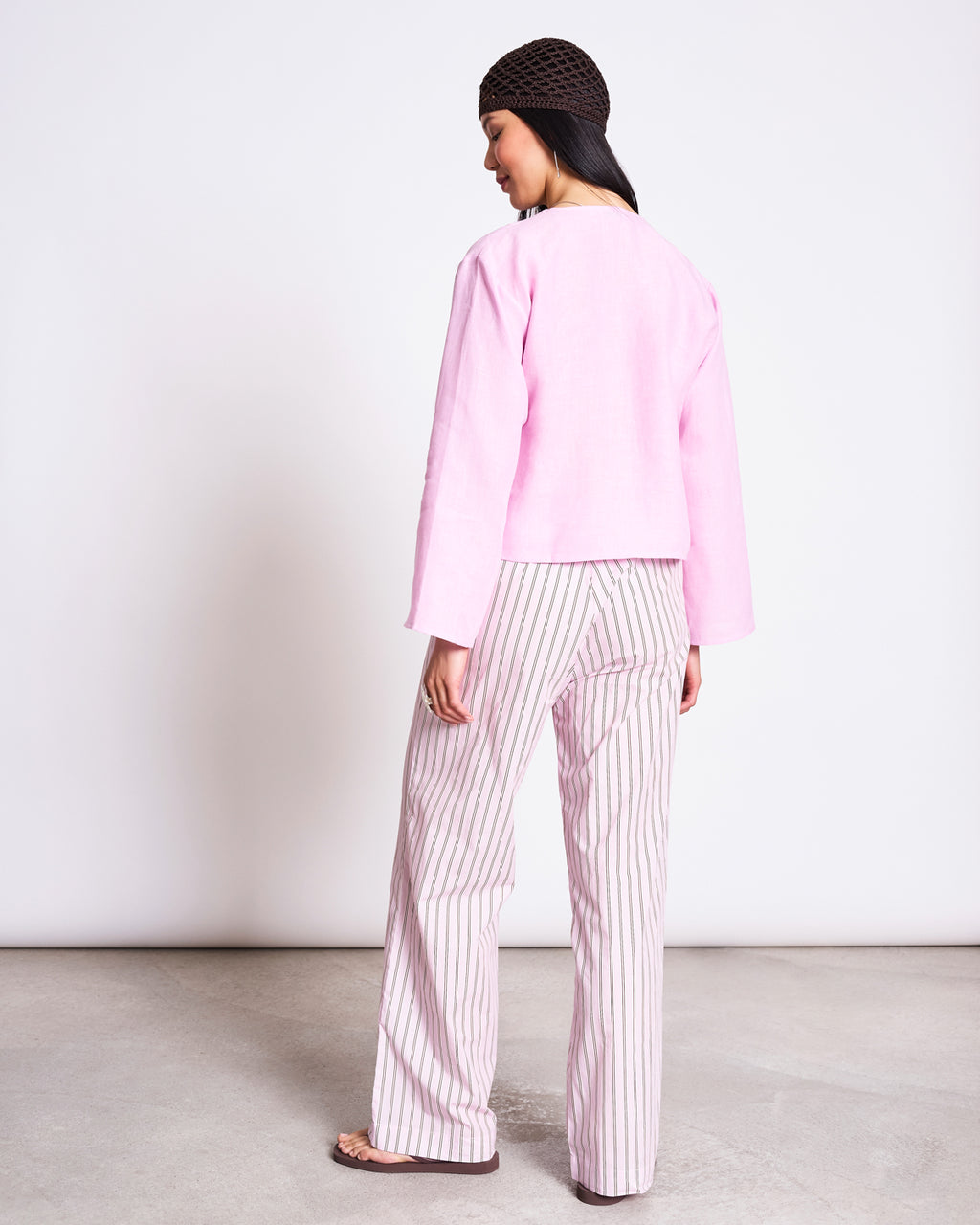 LINEN TIE BLOUSE SKAGEN LIGHT ORCHID