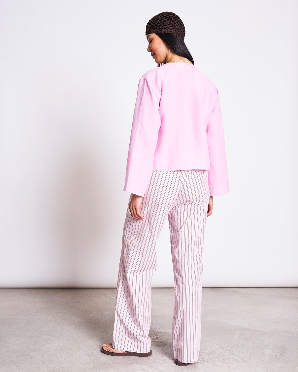 LINEN TIE BLOUSE SKAGEN LIGHT ORCHID