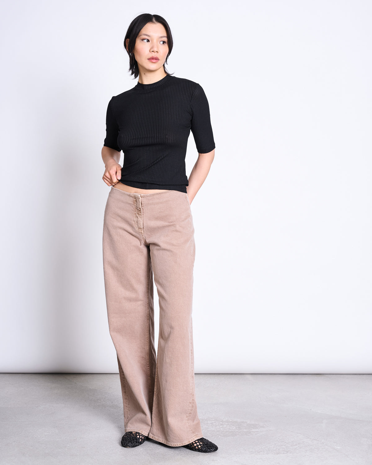 TENCEL™ LYOCELL RIB T-SHIRT NINA BLACK t-shirt jan-n-june 1