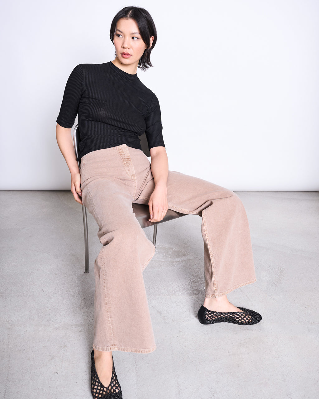 TENCEL™ LYOCELL RIB T-SHIRT NINA BLACK t-shirt jan-n-june 2