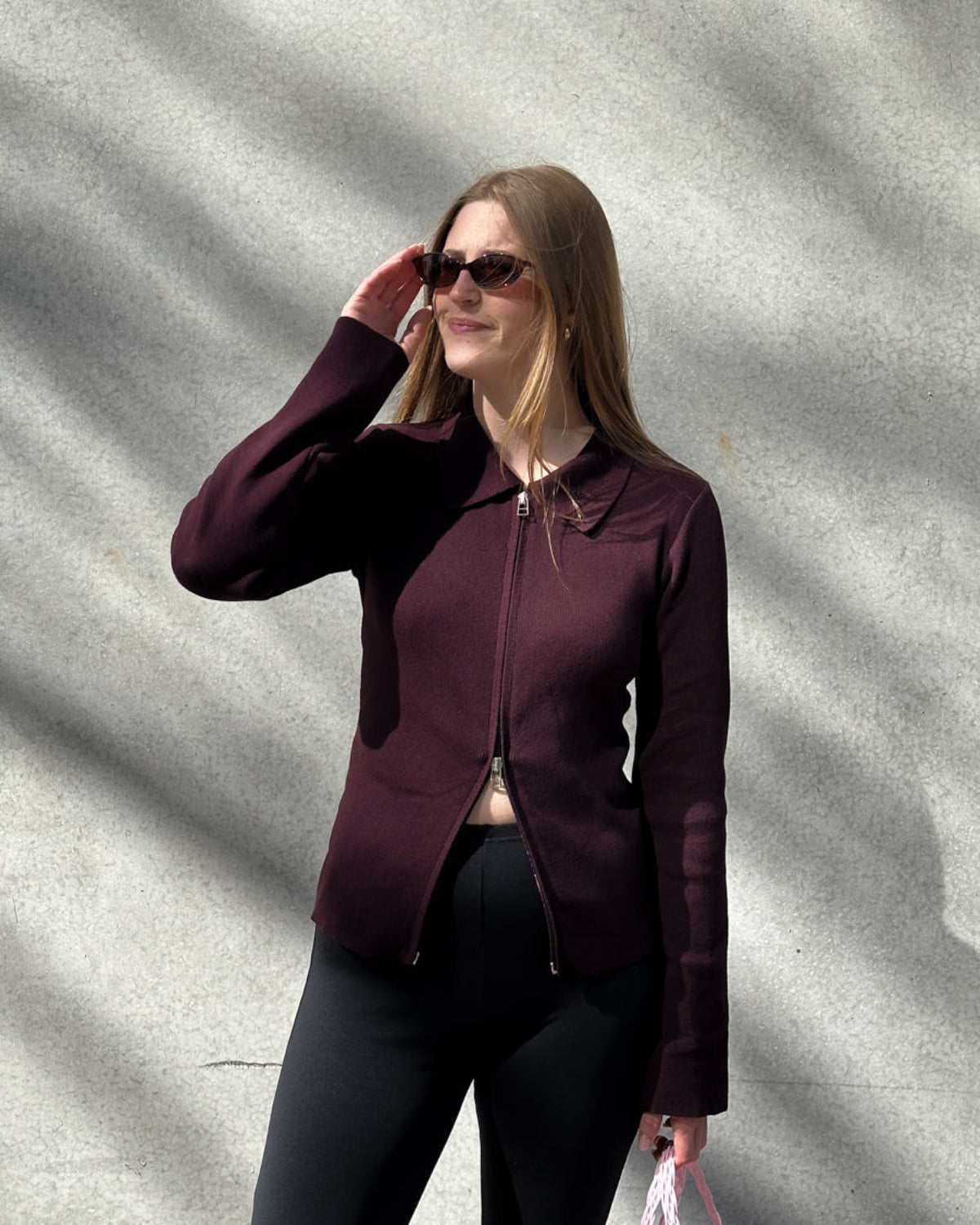 ZIP CARDIGAN TYRIE CHERRY LACQUER GOTS cardigan jan-n-june 1