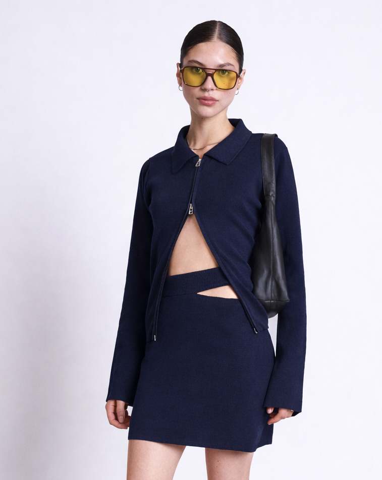 ZIP CARDIGAN TYRIE NIGHTFALL GOTS