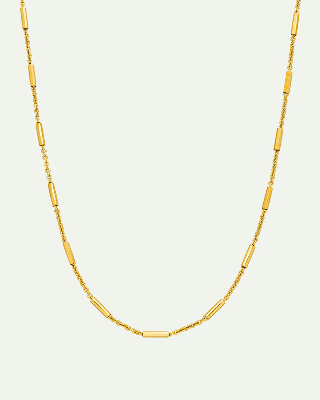 The jan-n-june DEAR DARLING BERLIN DELICATE NECKLACE WITH FINE BARS GOLD is a dainty gold necklace with fine bar accents, crafted from recycled 925 Sterling Silver and shown on a simple light background.