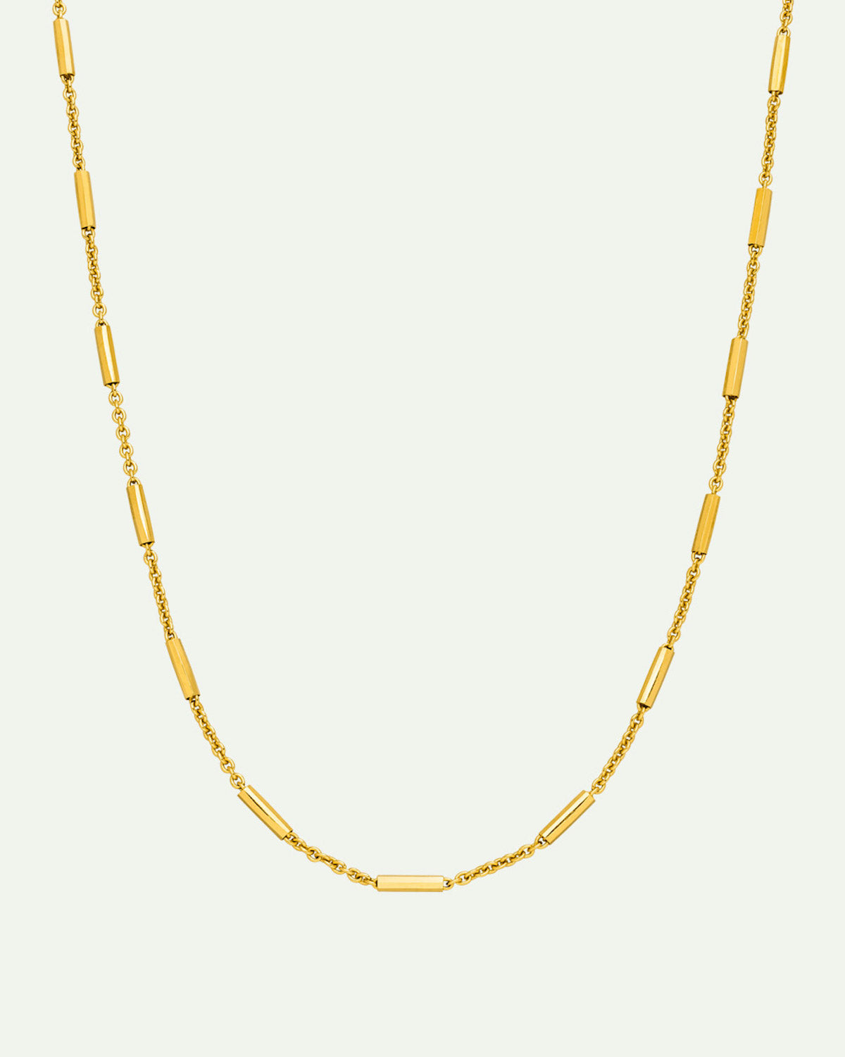 The jan-n-june DEAR DARLING BERLIN DELICATE NECKLACE WITH FINE BARS GOLD is a dainty gold necklace with fine bar accents, crafted from recycled 925 Sterling Silver and shown on a simple light background.