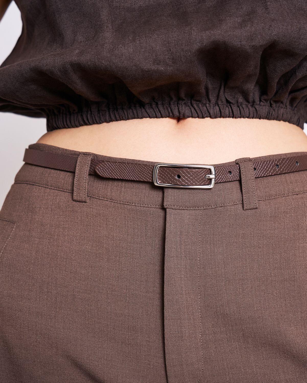 THIN BELT NYBY SNAKE BROWN SILVER Accessories jan-n-june 1