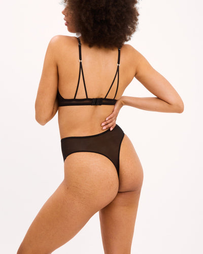 UNDERSTATEMENT MESH TRIANGLE BRALETTE BLACK