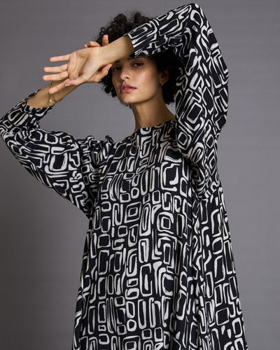 SHORT DRESS SHANNON SQUARE PRINT