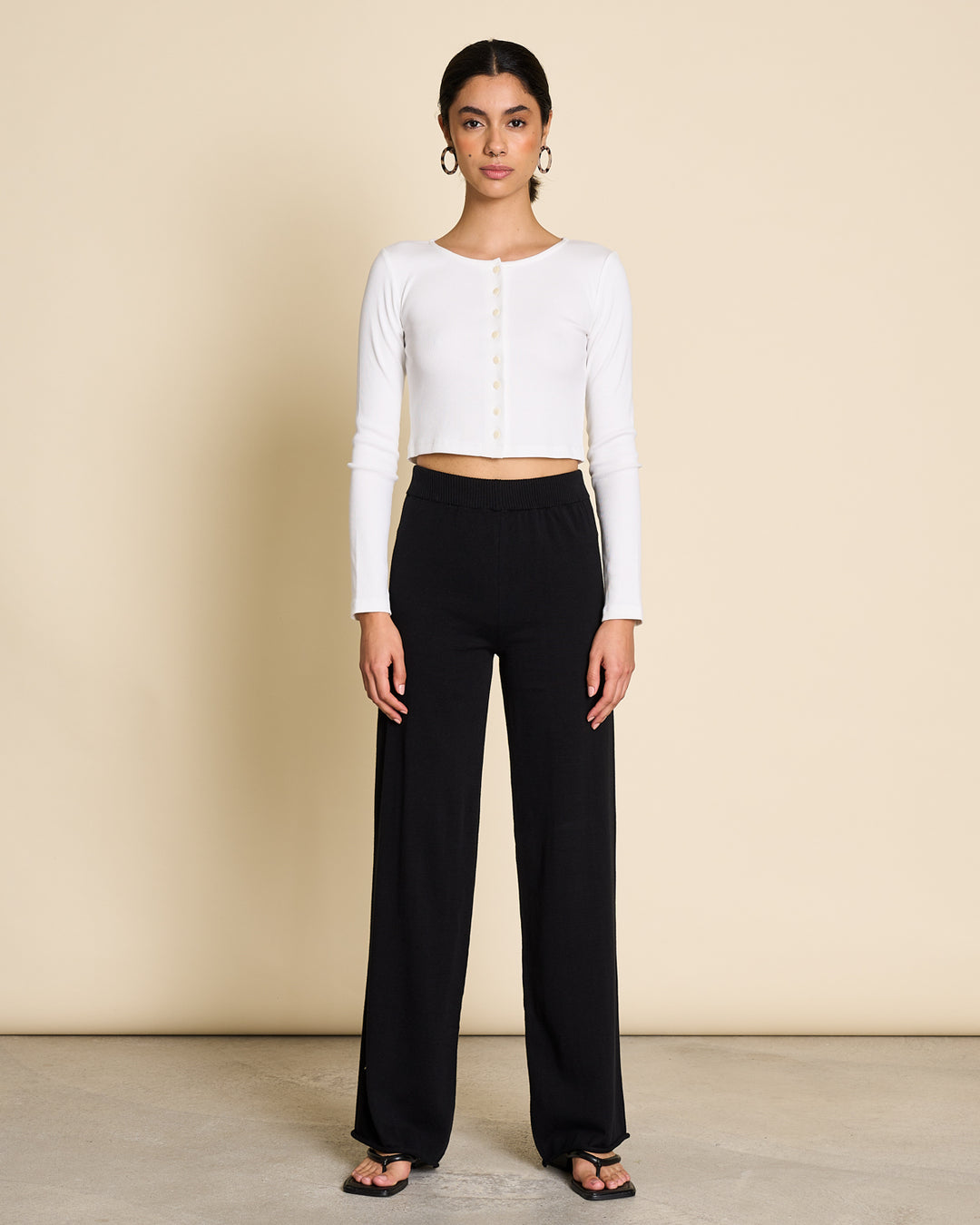 KNIT PANTS ANA BLACK GOTS JAN N JUNE