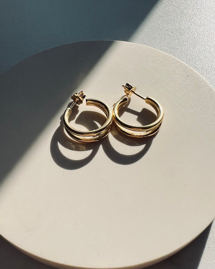 [Golden dew] 韓国アクセ☆18K Gold☆GD Luna S Hoop Earrings 18k-gold-plated-hoop-Earrings-