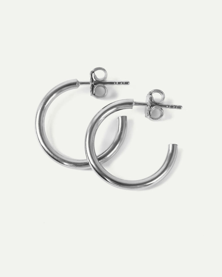 Silver hoop earrings medium discount